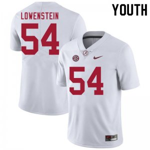 NCAA Youth Alabama Crimson Tide #54 Julian Lowenstein Stitched College 2020 Nike Authentic White Football Jersey OL17X74OR
